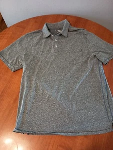 TOMMY BAHAMA Island Zone Dark Grey Polo Shirt Size LARGE Pockets Short Sleeve  - Picture 1 of 7