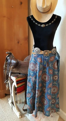 FALDA ENVOLVENTE DENIM Ralph Lauren RRL Boho Western Mujer S? M? L? (28-38 cintura) Foto 1 de 4