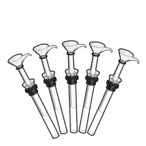 2pcs Hand Blown Glass Downstem Slider Set Bowl Funnel Stem with Black Rubber - Picture 1 of 7
