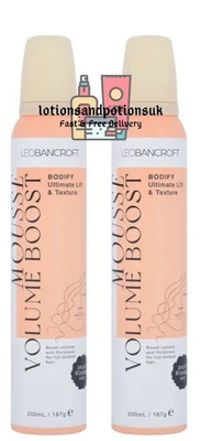 2 X Leo Bancroft Volume Boost Thick & Fuller Hair Mousse 200ml