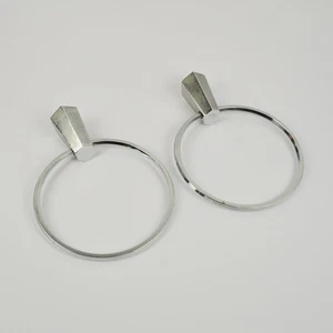 2 x Vintage Handtuchringe - ⌀ 18cm - Messing verchromt - Handtuchhalter - Bild 1 von 5