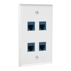 Plaque Murale Ethernet 4 Ports Plaque Murale Connecteur Compatible avec Cat78215 - Photo 1/7