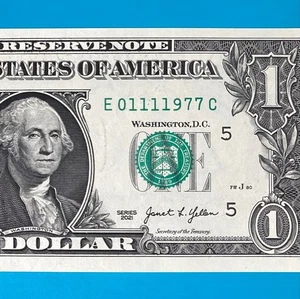January 11, 1977 (E 01111977 C) BIRTHDAY $1 One Dollar Bill *UNC* - Picture 1 of 4