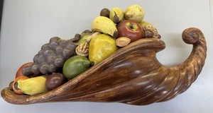 Großes Vintage Füllhorn Keramik Keramik Tischaufsteller Obst Füllhorn - Bild 1 von 13