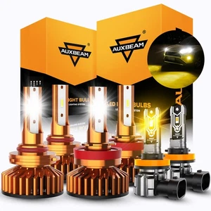 AUXBEAM Combo LED Headlight Fog Light Kit White Amber for Honda Pilot 2006-2025 - Picture 1 of 12