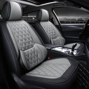 Fit Ford Nappa Leather Car Seat Covers 4-Door Front & Rear Full Set Cushion Pad - Imagen 1 de 20