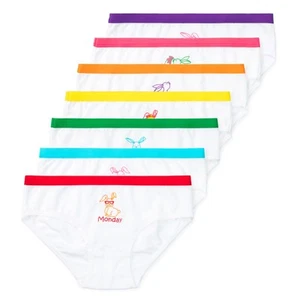 Mia Girls Tagless Bikini Underwear | 7-Pack Underwear Set, Days of the Week, ... - Picture 1 of 6