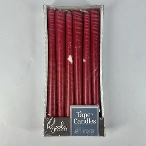 Paquete de 12 velas cónicas Hyoola de 10 pulgadas borgoña sin perfume 8 horas de quemadura - Imagen 1 de 2