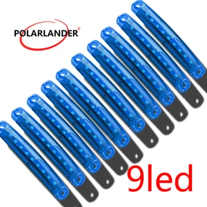 10 Stck. Blau 9 LED 1 Wx9 LKW Seitenlicht 12-24 V Universal 3030 Lampe Perlen - Bild 1 von 12