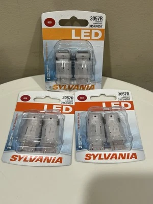 3 Pack- SYLVANIA - 3057 LED Red Mini Bulb - Bright LED Bulb (Contains 2 Bulbs Ea - Image 1 of 4