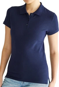 Aeropostale Women's Aero Uniform Polo Short Sleeve Navy Blue Size M - Picture 1 of 5