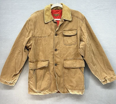 Ruff Hewn Canvas Hunting Jacket Shooting Chore Barn Coat Brown Red Lining Small - Image 1 of 4