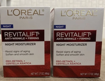 2 PACK | L’ORÉAL PARIS Revitalift Anti-Wrinkle + Firming Night Cream -1.7 oz NEW - Image 1 of 4