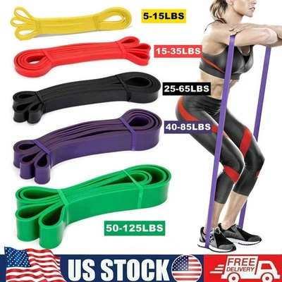 Juego de 5 bandas de asistencia pull up - bandas de resistencia para hacer ejercicio, estiramiento Foto 1 de 4