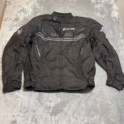 Chaqueta de moto Alpha para hombre negra ventilación aire cremallera completa L Foto 1 de 4