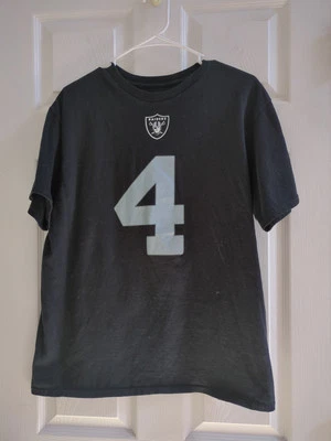 Camisa Majestic Oakland Raiders Derek Carr Negra Nombre Número Talla Grande Foto 1 de 3