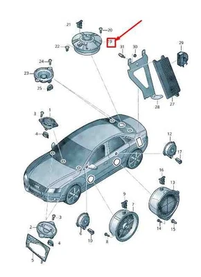 AUDI A4 Avant B8 Sub Woofer Bass Lautsprecher 8T8035382 NEUES ECHTES - Bild 1 von 2