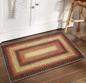 2'x3' kleiner Flächenteppich, geflochtener Druck Teppich, rutschfest - neu  - Bild 1 von 9