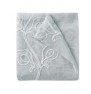 Set of Two 96" Silver Boho Embroidered Window Panels - Picture 1 of 15