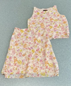 Vintage Ralph Lauren Pink Floral Two-Piece Skirt Set—Medium (Size 6) - Picture 1 of 17