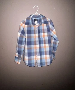Oshkosh B'Gosh Boys Long Sleeve Button Up US size 4T, Multicolor Plaid - Picture 1 of 4