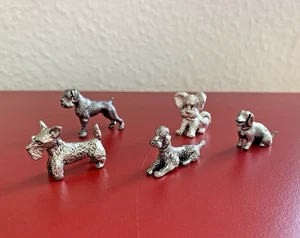 Für Hundefans: 5 Hunde Figuren aus Metall: Dackel, Pudel, Terrier, Boxer, Yorki - Bild 1 von 8