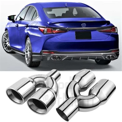 For Lexus ES300h 250 2x Car Exhaust Tip 2.5" In 3.5" Outlet Angled Cut Stainless - Image 1 of 4