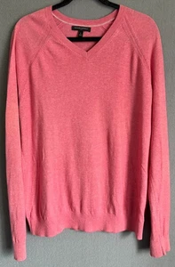 Banana Republic Pullover Herren Large Rosa V-Ausschnitt 100% Baumwolle Langarm Pulli - Bild 1 von 12