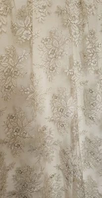 Luxury French Metallic Floral Lace – 5 3/4 Yards x 36" Wide - Made in France - Image 1 of 4