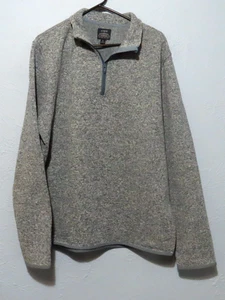 J. Crew Authentic Pullover Herren XL meliert Fleece Half-Zip Pullover blau grau 667 - Bild 1 von 8