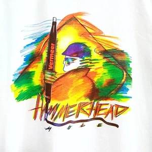 Vintage Vermeer Hammerhead Graphic Tee Single Stitch White T Shirt XL - Imagen 1 de 5