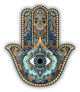 Hamsa Hand Of Fatima braun Vinyl Aufkleber Aufkleber - Bild 1 von 1