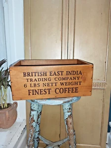 CAJA DE CAFÉ HECHA A MANO ESTILO VINTAGE MADERA MACIZA INDIA ORIENTAL - Imagen 1 de 11