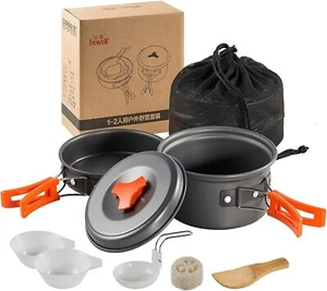 Camping Kochgeschirr Set 10-teiliges Outdoor Kochgeschirr Tragbar NEU - Bild 1 von 6