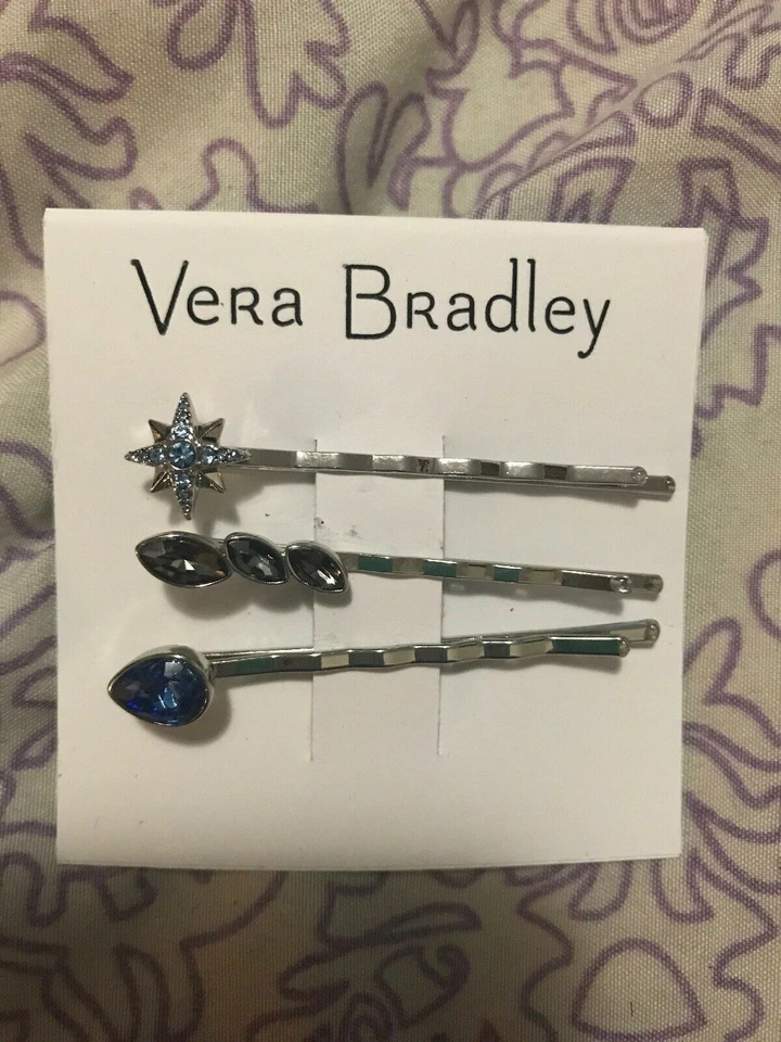 Vera Bradley Sparkling Star Hair Pins Silver Tone. Retail $34.00! FREE SHIPPING! - Imagem 1 de 1