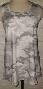 Women's Athletic Works Gray White Camo Moisture Wick Racer Back Tank Top XS-3XL - Picture 1 of 3