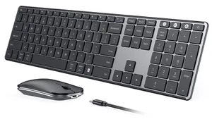Wireless Bluetooth Keyboard and Mouse Combo (USB + Dual BT), seenda Multi-Device - Picture 1 of 3