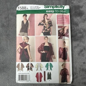 Simplicity 1588 Sewing Pattern Misses XS–XXL Kimono Jacket Wrap Top Belt Scarf - Picture 1 of 7