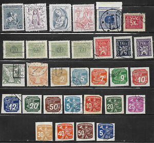 Czechoslovakia, 31 different,BOB Between #B157 & #P36, Issued 1918-1946