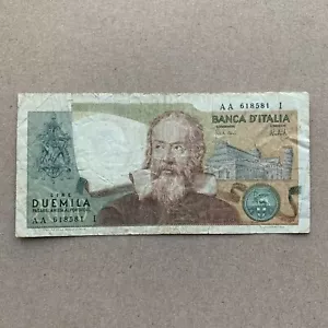 Galileo Galilei Banknote Italy 2000 Lire 1973 Italian Currency Paper Money - Picture 1 of 2