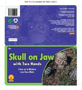 Skull On Jaws lawn art mask check it out Skull on Jaws with Two Hands Prop - Picture 1 of 2
