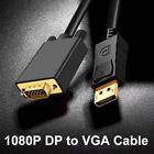 1080P Displayport to VGA 1.8m DP to VGA Cable Conventer Adapter Male to Male