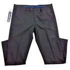 Eddie Domani NWT Dress Pants Mens Size 36(38)X30 Flat Front Straight Leg Brown