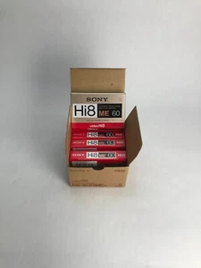 NOS Sony Hi8 60 Minute 5 pack 8mm Video cassette Tape Sealed E6-60HMEd x5 - Photo 1 sur 15