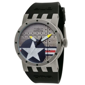 Orologio Quarzo Uomo Invicta 11647 DNA Bomber Quadrante Tono Argento Cinturino Gomma Nero - Foto 1 di 5