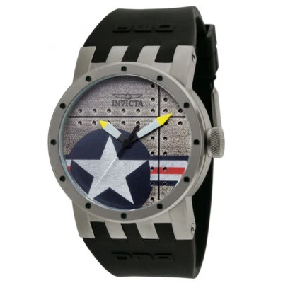 Reloj de cuarzo Invicta 11647 DNA Bomber esfera tono plata correa de goma negra para hombre Foto 1 de 4