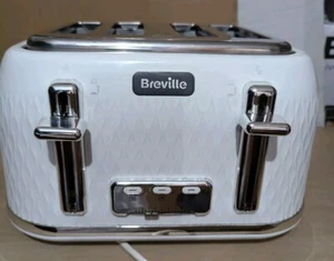 Breville Curve 4 Slice Toaster with High Lift and Wide Slots white Chrome No Box - Picture 1 of 13