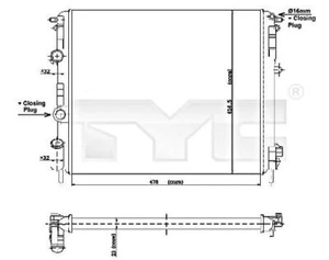 TYC Radiator For RENAULT DACIA NISSAN Clio II Kangoo Thalia I Logan 2140000QAX - Picture 1 of 1