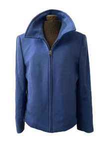Peter Millar Blue Cashmere Silk Collared Full Zip Up Blazer Jacket Size Medium - Picture 1 of 13