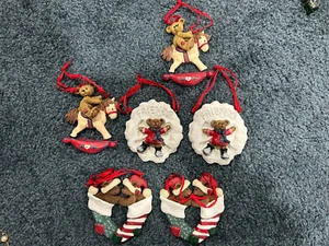 Kurt S Adler Holly Bearies Kissing Bears Christmas Tree Ornament Lot of 6 Rare - Picture 1 of 1
